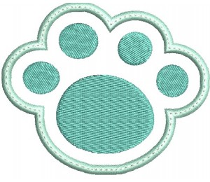 Stickdatei Pfote Appli